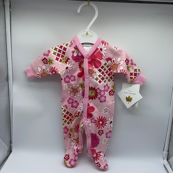Itty Bitty Baby Infant Preemie Girl Footed Sleeper Outfit Pink 3-5 Pounds - Picture 10 of 10
